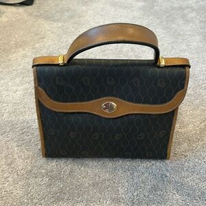Authentic Dior Honeycomb Coated Canvas & Leather Bag